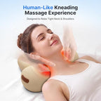 Shiatsu Neck Massager Pillow with Massage,Heat & Traction, Cordless,Oatmeal - Image 2