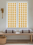 Window Privacy Film Frosted, Yellow Boho Reusable Static Cling Window Tints, Middle Century Geometric Abstract Art Heat Control Windows Films for Offices, Balcony, 29.5 x 118 Inches - Image 5