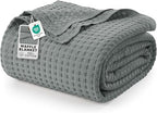 Utopia Bedding 100% Cotton Waffle Blanket King Size Cool Grey, 90x108 Inch by UTOPIABEDDING