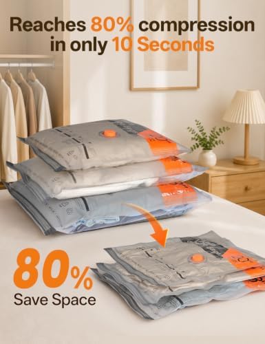 15 Pack Vacuum Storage Bags for Travel with Rechargeable Cordless Pump - Image 5