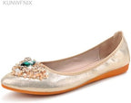 KUNWFNIX Women Ballet Flats Rhinestone Wedding Ballerina Shoes Foldable Sparkly Comfort Slip on Flat Shoes - Image 3