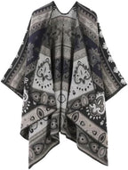 Beautiful Nomad Women's Retro Style Poncho Cape Boho Shawl Wraps - Image 4