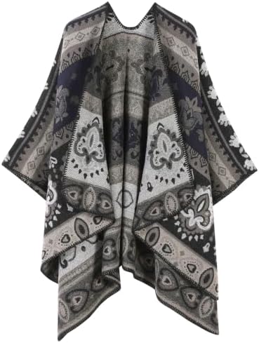 Beautiful Nomad Women's Retro Style Poncho Cape Boho Shawl Wraps - Image 4