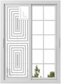 Window Privacy Film Frosted, Black Grey Geometric Reusable Static Cling Window Tints, Square Minimalist Modern Heat Control Windows Films for Offices, Balcony, 29.5 x 118 Inches by Unknown