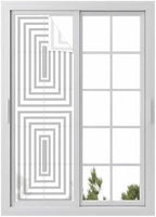Window Privacy Film Frosted, Black Grey Geometric Reusable Static Cling Window Tints, Square Minimalist Modern Heat Control Windows Films for Offices, Balcony, 29.5 x 118 Inches by Unknown
