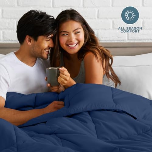 Bare Home Duvet Insert Comforter (California King, Dark Blue) - Image 4