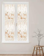Window Privacy Film Frosted, Thanksgiving Reusable Static Cling Window Tints, Fall Deer Fox Animals Orange Leaves Vines Heat Control Windows Films for Offices, Balcony, 29.5 x 118 Inches - Image 2
