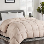 COHOME Quilted Oversized King Size Comforter - All-Season Down Alternative Duvet Insert - Luxury Hotel Winter Warm Beige Comforter with Anti-Clump Tech & 8 Tabs- Reversible（98"x116"） by COHOME