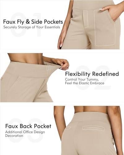 G4Free Yoga Pants for Women Wide Leg Pants with Pockets High Waisted - Image 4