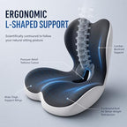 Ergonomic Truck Seat Cushion with Lumbar Support, Wide High-Density Memory Foam for Long Driving Comfort, Contoured Support for Semi Truck, Car & Office Chair - Image 3