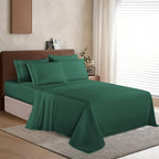 Elegant Comfort Luxury Soft 1500 Premium Hotel Quality Microfiber Wrinkle and Fade Resistant Cozy 6-Piece Bedding Set, Easy All Around Elastic Fitted Sheet, Deep Pocket, King, Hunter Green - Image 3