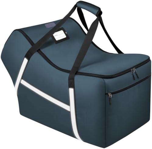 Infant Car Seat Travel Bag for Airplane Compatible with All Nuna Pipa Car Seat and Base,Chicco KeyFit 30 and Base, Padded Car Seat Bags for Air Travel,Car Seat Gate Check Bag with Side Pocket, Blue by SINVICKO