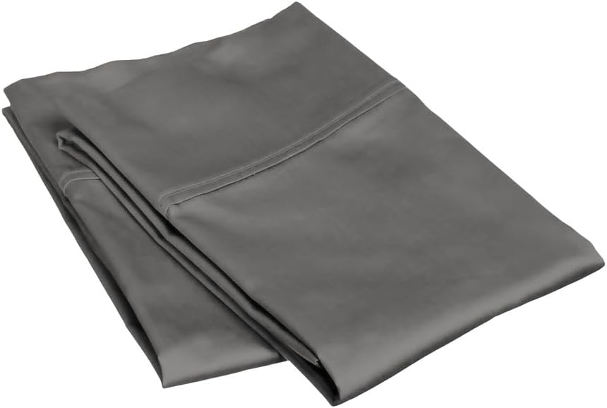100% Pima Cotton Pillowcases – 800 Series, Ultra Soft & Cooling, Custom Size, Set of 2 – Dark Grey, Hotel Luxury Quality, Envelope Closure, Skin & Hair Friendly by Unknown
