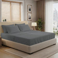 Pizuna 100% Cotton King with 4 Cases Sheet Set 600 Thread Count Dark Grey by Pizuna