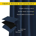 NICETOWN Blackout Curtain Panels 90 - Window Treatment Energy Saving Thermal Insulated Solid Grommet Blackout Drapes for Living Room (Navy, 1 Pair, 66 by 90-Inch) - Image 3