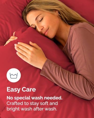 Standard Pillow Cases - 6 Pack Soft Pillowcase Covers - 20" x 26" (Red) - Image 6
