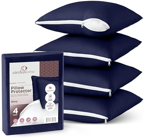CIRCLESHOME European Pillow Protectors - 100% Cotton Breathable Pillowcases - 26 X 26 Square Pillowcases - Protects Pillows from Dirt, Dust and Debris (European- 4 Pack- 26x26) - Image 7