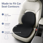 Car Seat Cushion with Lumbar Support Pillow - Memory Foam Driver Seat Cushion for Back & Sciatica Pain Relief, Washable Cover, Non-Slip Bottom for Long Driving (Black) - Image 2