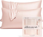 Kitsch Satin Pillowcase with Zipper - 2 pcs King Size, Blush by Kitsch