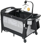 4 in 1 Pack and Play, Portable Travel Baby Bassinet with Rocking Bassinet & Diaper Changing Table, Infant Baby Playard with Mattress, Large Toddler Playpen,Storage Pocket，Carry Bag & Rotating Toy Bar - Image 2