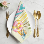 Cloth Napkins Set of 8-20x20 Inches, Summer Surfboard Washable Reusable Table Napkins, Tropical Palm Tree Coastal Swimming Ring Soft & Absortbent Dining Napkin for Party Wedding Hotel Restaurant - Image 5