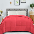 SUPERIOR All Season Down Alternative Comforter, Full/Queen, Coral - Image 2