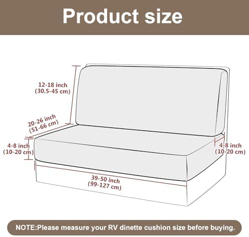 Eco-Ancheng RV Dinette Cushion Covers Seat Covers Camper Cushions Slipcover - Image 4