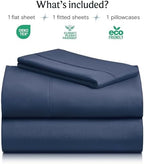 Twin Size Sheets Set, Cooling & Soft Deep Pocket Bed Sheets, 3PC - Image 2