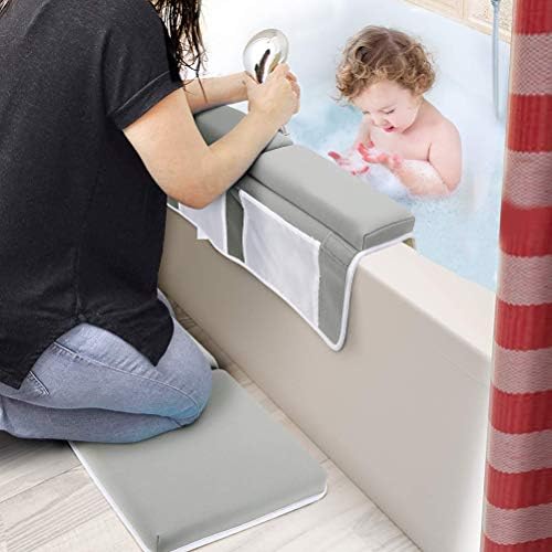 Kneeler Pad Elbow Support, Baby Bath Kneeler with Elbow Rest Set for Large Bathtub with Toy Organizer, Baby Bath Kneeler - Image 3