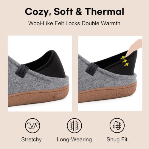 LongBay Mens Slippers with Removable Insole Gifts House Shoes for Indoor - Image 4