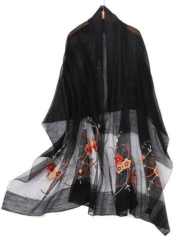 STARWHISPER Women Silk & Wool Long and Large Scarf Shawl Wrap For Evening Dress by STARWHISPER