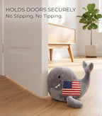 Funny Whale Door Stopper – 3 lb Weighted Plush Doorstop that Actually Works, Non-Slip & Floor Safe, Cute Home Accent, Viral White Elephant Gift Everyone Fights Over - Image 4