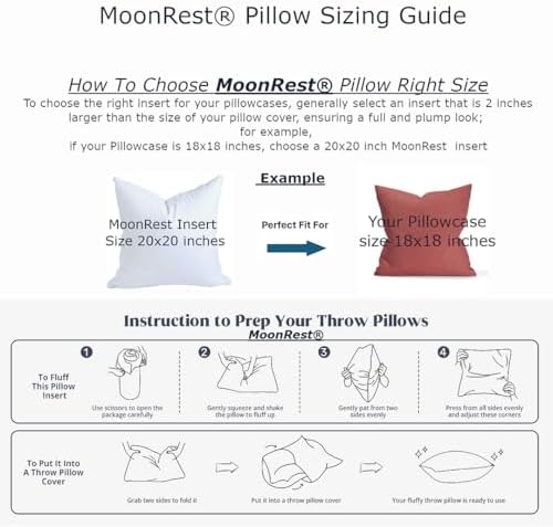 MoonRest® 27x27 Inch Synthetic Down Alternative Square Pillow Insert Form Stuffer for Sofa Shams, Decorative Throw Pillow, Cushion and Bed Pillow Stuffing - Hypoallergenic 27“X 27” - Image 5