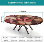Oval Table Cloths, Plaid Pattern Printed on Fitted Oval Tablecloth with Elastic, for Parties & Celebrations Holiday Dinners, Fits for 52" x 70" Oval Tables - Image 4