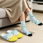Fuzzy Slipper with Socks for Women Slip On House Slipper and Socks Set Cozy Fuzzy Slippers for Indoor - Image 4