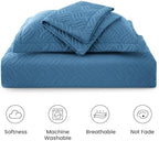 Love's cabin Twin Quilt Set, Lightweight Bedspread Comforter, Misty Blue - Image 6