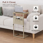 Vagusicc C Shaped End Table, 32'' Tall Side Table for Couch, Adjustable Height Small Couch Side Table for Small Spaces, End Table Slide Under Sofa Table TV Tray Table Arm Table for Living Room - Image 7