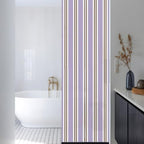 Window Privacy Film Frosted, Purple Brown Striped Reusable Static Cling Window Tints, Modern Farmhouse Vertical Stripes Heat Control Windows Films for Offices, Balcony, 29.5 x 118 Inches - Image 3