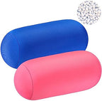 Geelin 2 Pcs Microbead Roll Pillow Bolster Neck Back Support,Pink, Blue by Geelin