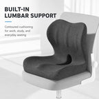 Orthopedic Cushion, Seat Cushion for Office Chair and Car, Ergonomic Memory Foam L-Shaped Integrated Seat Cushions, Lumbar Support & Tailbone Pain Relief for Office Chair (Pro-Double Gray) - Image 7