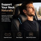 Universal Memory Foam Car Headrest Neck Pillow, Elegant Black - Image 2