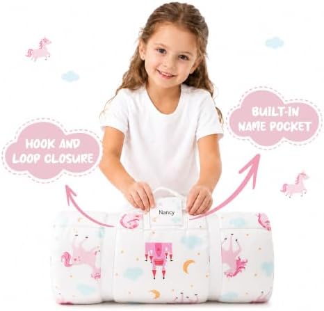 Unicorn Nap Mat for Toddlers Girls, Kids Sleeping Bag - Image 2