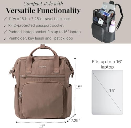 Baggallini Securtex Anti-Theft Windsor Backpack for Travel, Work & College, RFID & Locking Zipper, Up to 16" Laptop - Image 4