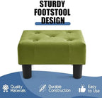 BRIAN & DANY Small Foot Stool, Velvet Foot Stools with Legs, Stable Small Footstool for Living Room, Olive Green - Image 4