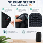 Inflatable Seat Cushion for Long Flights, Airplane Seat Cushion with 30 Air Cells, Portable Travel Cushion for Car Office Wheelchair – Press-to-Inflate, Ergonomic Support, Supports 440 lbs - Image 2