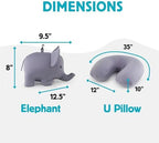 Kikkerland Zip & Flip Travel Pillow – Micro Bead Head Rest for Planes and Travel – Elephant - Image 5