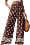 PRETTYGARDEN Womens Pants Elastic Waist Striped Lightweight Palazzo Pant by PRETTYGARDEN