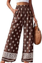 PRETTYGARDEN Womens Pants Elastic Waist Striped Lightweight Palazzo Pant by PRETTYGARDEN