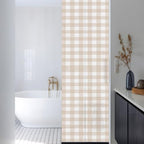 Window Privacy Film Frosted, Farmhouse Plaid Reusable Static Cling Window Tints, Cream Classic Buffalo Check Rustic Heat Control Windows Films for Offices, Balcony, 29.5 x 118 Inches - Image 3