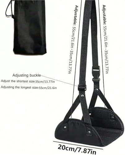 Adjustable Foot Hammocks for Travel, Car, Airplane Rest, Office Hanging, Simple Leg Support Pads for Airplane, Office, Under Desk, Car - Image 4